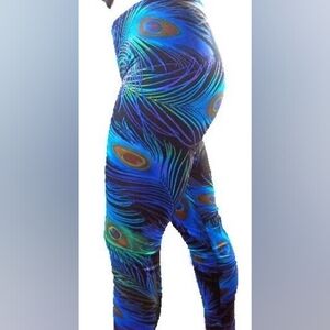 Like-NEW Gorgeous Peacock Feather Leggings for Tall/Thin Person